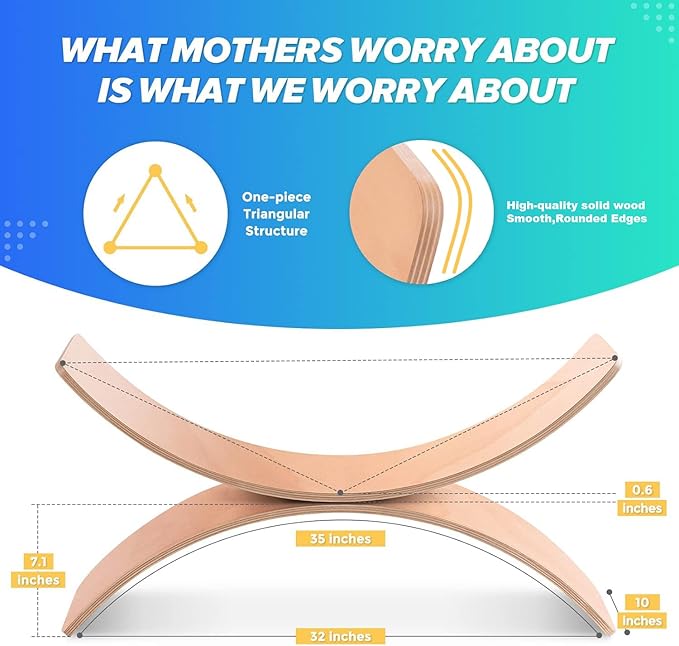 Natural Wood Balance Board for Kids | Montessori Wobble Board for Toddlers & Children Ages 3-8, Open-Ended Waldorf Learning Toy for Indoor Play, Core Balance Trainer, Birthday & Christmas Gift 2026