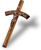 Woodvio - Handmade wooden wall cross, Pope's cross, Catholic crucifix
