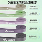 WHATAFIT Resistance Bands,Pull Up Assist Bands Set with Handles, Exercise & Workout Bands with Door Anchor for Men & Women – Home Fitness Equipment for Strength Training, Stretching