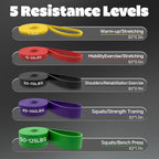 Resistance Bands Set with Door Anchor, Multi-Levels Pull Up Assistance Bands, Exercise Bands for Working Out, Stretching, Muscle Training, Physical Therapy (Men/Women)