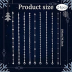 Soulchen 24 Pcs 40 Inch Clear Acrylic Crystal Garland Strands Large Hanging Chandelier Bead Chain String Wedding Icicle Drop Ornaments for Wedding Party Decor