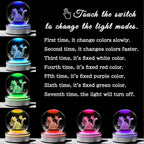Movdyka 3D Laser Cat Figurines Lamp Glass Animals Statue Home Office Decor, Cat Theme Gifts for Women, Men, Girls - 3.15"/8CM