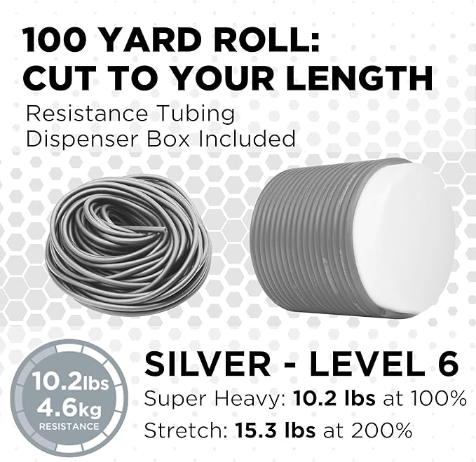 THERABAND Latex Resistance Tubing, Red, Medium Level 2, 100 ft Roll, Professional Grade Resistance Band for Exercise, Upper and Lower Body Workouts, Cut-to-Length, Color-Coded Levels