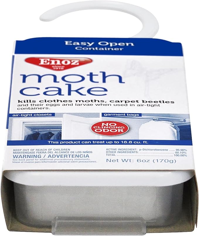 Enoz Moth Cake - 3 Pack (1) Kills Clothes Moths, Carpet Beetles, and Eggs and Larvae