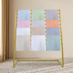 10 Tier Metal Scarf Organizer Holder, Freestanding Scarf Rack, Scarf Holder Organizer for Commercial Clothing Retail Store Towel Rack Ties Belt Pants Hanging (Gold, 47.24 * 15.75 * 57.09in)