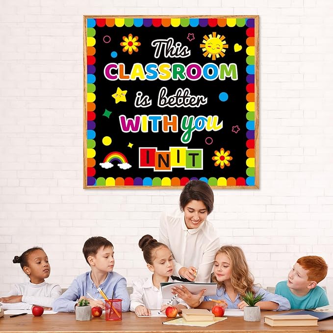 Growth Mindset Bulletin Board Cutouts, This Classroom is Better with You in It Positive Motivational Affirmation Station Classroom Decoration Paper Cutouts for Back to School Chalkboards Wall Decor