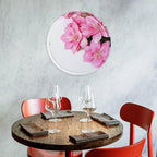 Wall Picture, with Beautiful Flowers Printed Circular Iron Hanging Picture,Wall Art Decor,Home for Bedroom Living Room Bathroom Decor,Iron Painting 11.8X11.8 in