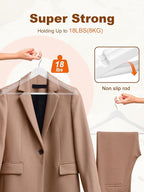 HOUSE DAY White Wooden Hangers 10 Pack, Solid Wood Hanger with Non Slip Pant Bar, Heavy Duty Wooden Coat Hanger for Closet, Smooth Finish Wood Clothes Hangers for Shirts, Suits Jackets, Dress