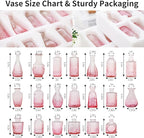 Pink Glass Bud Vases Set of 20, Small Flower Vases for Wedding Centerpieces,Pink Bud Vases in Bulk Glass Vase for Table Decoration,Home Decor (Pink-20pcs)