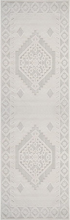 Modern Micro Loop Indoor Runner Rugs for Living Room Bedroom Kitchen Geometric Trellis White 2x7 Luxury Durable Low and High Pile Non-Shedding Stain Resistant Soft Area Carpet 2 x 7