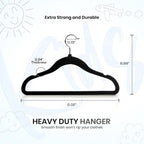 Utopia Home Kids Hangers Velvet (150 Pack) - 11 Inch Durable Baby Hangers for Closet - Perfect for Toddler & Non Slip for Everyday Use (Black)