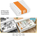 Acrylic Drawer Dividers for Clothes, Adjustable 11–20.8 Inch Expandable Deep Dresser Drawer Dividers, Clear Drawer Separators for Baby Clothes, Underwear, Kitchen, Office & Home Storage