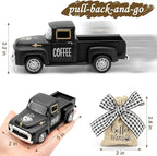 Black Mini Metal Truck Decor: Farmhouse Coffee Bar Decor - Vintage Truck Decor for Countertop, Tiered Tray, Coffee Station