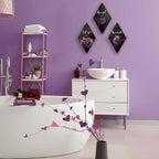ZINYAZHE 3 Pcs Purple Wall Decor Inspirational Rose Bathroom Decor Wooden Purple Wall Art Office Wall Decor with Accept Let Go Have Faith Sign for Girl Women Living Room Bedroom(12 x 7 Inch)