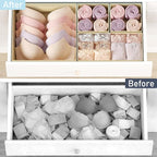 DIMJ Drawer Organizer Clothes, 28 Pack Dresser Organizer, Foldable Closet Organizers and Storage, Fabric Dresser Bins, Drawer Dividers for Nursery, Baby Clothes, Underwears, Sock,Beige