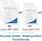 12 Pack Compression Bags for Travel | Vacuum Seal Storage Bags for Luggage & Dirty Clothes | Travel Packing Space Saver Bags for Suitcases & Home Organization | MEIQIHOME