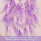 Pretty Jolly Dreamy Girls Butterfly Dream Catcher Wall Decor Fairy Purple Feather Baby Dreamcatcher Handmade Home Décor Wall Hanging for Nursery Bedroom Girls Birthday Gift