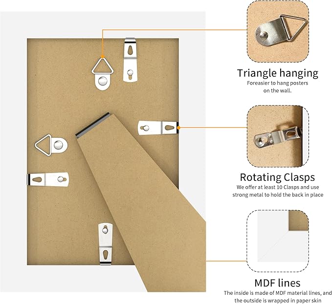 4x6 Picture Frame 3 Pack - White Poster Frame Display Pictures 3.5x5 with Mat or 4 x 6 Without Mat for Wall Hanging Horizontal and Vertical
