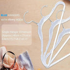 Blue and Gold Hangers for Clothes 40 Pcs, 16" Wide Clear Hangers for Men's Shirt, Women's Gown Dress, Youth Suit, Hoodie, Plastic Hanger with Swivel Hook, Thin Clothing Rack for Dorm Room Essentials