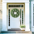 26'' Large Boxwood Wreath for Front Door Artificial Spring Wreath Boxwood Leaves Greenery Outdoor Door Wreaths for Porch Window Home Farmhouse Wall Decor Green Year Round Indoor Outdoor All Seasons