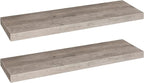 HOOBRO Floating Shelves for Wall, Wall Mounted Shelf Set of 2, 31.5" Hanging Shelf with Invisible Brackets, for Wall Decor Storage in Bathroom Bedroom Kitchen Living Room Office, Greige BG80BJP201