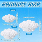 Affrolling 20 Pcs 3D Cloud Decorations Hanging Honeycomb Decor Artificial Cloud Ornaments for Ceiling Art Wedding Birthday Nursery Room Baby Shower Party Decorations (Large,Classical Style)