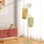 Floor Standing Scarves Organizer Scarf Stand Floor Standing Scarf Rack Scarf Hanger Floor Scarves Display Stand Freestanding 31.5Inch (gold)