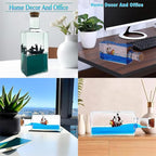Unsinkable Boat One Thousand Pirate Ship Piece Model Sunny Ornaments in a Bottle Box Acrylic Cruise Ship Fluid Drift Paperweight Desk for Decoration Boys Girls Gifts (Blue-b)