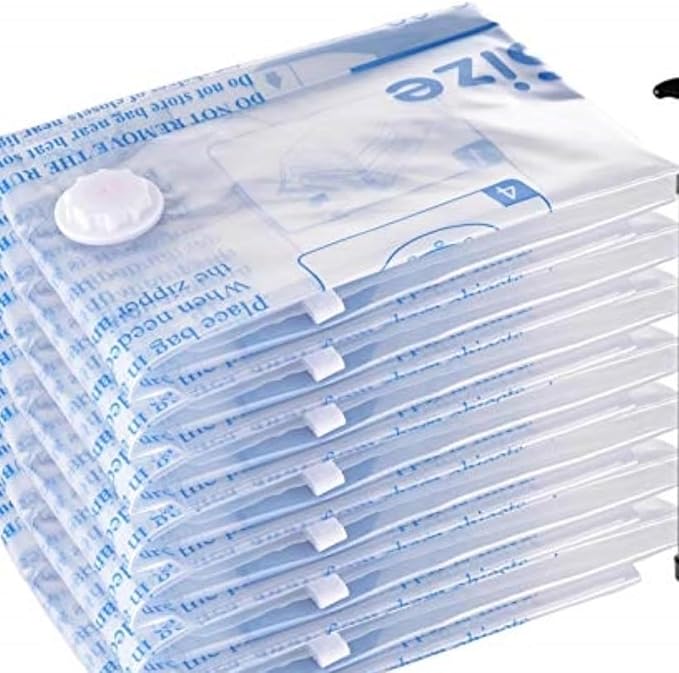 MEIQIHOME Vacuum Storage Bags, Space Saver Sealer Bags,Vacuum seal bags for clothing, Pillows, Comforters, Blankets, Bedding,8 LARGE