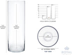 Royal Imports Flower Glass Vase Decorative Centerpiece for Home or Wedding - Cylinder Shape (4" Wide x 14" Tall, Clear)