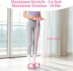 Pedal Resistance Bands with Handles, Upgrade 6-Tubes Manual Tension Training Pedal, Natural Rubber Foot Pedal Resistance Bands, Multifunction Fitness Bands for Abdomen, Waist, Arm, Leg