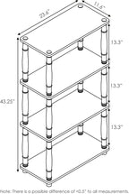 Furinno Turn-N-Tube 4-Tier Multipurpose Shelf Display Rack, Classic Tubes, Espresso/Black