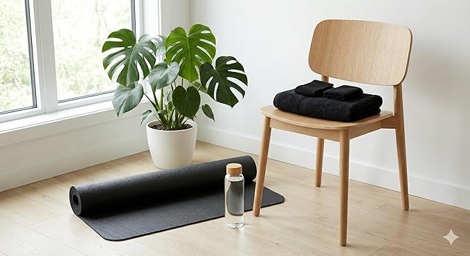 Personalized Women's Fitness Starter Pack, Black Rayon Bamboo Towel with Breathable Socks and Stretch Wristband, Soft Workout and Yoga Set