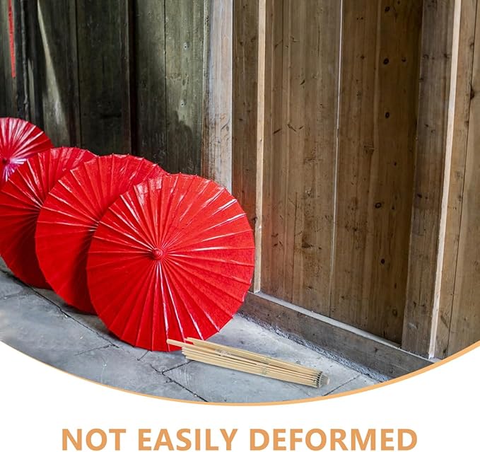 Cabilock Paper Umbrella Frame Replacement Bamboo Stand for Oiled Paper, 32 Inch Parasol DIY Repair and Stage Decor Durable Folding Umbrella Skeleton Holder