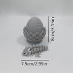 Enchanted 3D Egg with Miniature Inside - Handcrafted Printed Collectible | Fantasy Decor & Gift (Moon Dragon & Egg (Box))