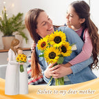 Sunflower Mother Daughter Figurines, Gifts for Mom from Daughter, Mother Daughter Gift Hand Painted Figure, Perfect for Mother's Day, Birthday, Thanksgiving and Christmas.