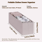 MURRI&MURRDI Mini Foldable Clothes Drawer Organizer 6 Pcs, Small Fabric Storage Organizer for Nursery, Sock, Underwear, Bra, Belt, Tie, Scarves , Gray
