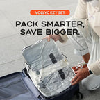 3-Travel Vacuum Bags with Pump, 25L Large Capacity Vacuum Bags for Travel, IPX7 Waterproof, Open Zipper, Reusable Space Saver Compression Bags for Luggage, Backpack, Suitcase, Home Storage