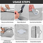 2 Pack Reusable Vacuum Bags for Travel,Waterproof Professional IP67 Zipper Reusable Vacuum Compression Bags,Space Saver Bags for Suitcases Backpack(No Pump)
