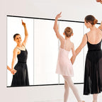TRAHOME Home Gym Mirror for Wall,60x25x2PCS Full Length,Glass Frameless Body Large Mirror for Home Gym,Workout,Bedroom,Garage(Black)
