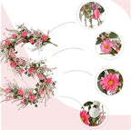 TEMPUS 5.9ft Spring/Summer Flower Garland, Artificial Daisies Wildflower Leaves Garland,Garlands for Decoration for Indoor Outdoor Farmhouse Window Wall Wedding Background Home Party Decor