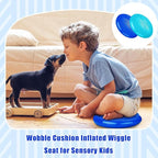 2 Pcs Wiggle Seat Inflated Wobble Cushion Flexible Balance Disc with Air Pump for Core Stability Strengthening Improving Posture Physical Exercise
