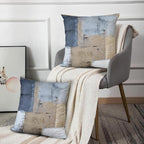 Dark Blue Abstract Art Artwork Pillow Cover, Gallery Modern Decorative Throw Pillows Cushion Cover for Bedroom Sofa Living Room 18 x 18 Inch Set of 2