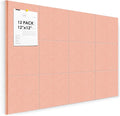 Large Cork Board for Walls 48"x36" |Cork Board Alternative| 12 Pack Felt Wall Tiles| Pink Bulletin Board with Removable Adhesive | Cork Boards Pinboard for Office Home Classroom，Pink