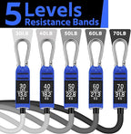 WALITO Resistance Bands Set - Exercise Bands with Handles, Door Anchor, Legs Ankle Straps, for Heavy Resistance Training, Physical Therapy, Muscle Training, Yoga, Home Workouts, Gym