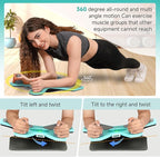 Balance Board for Core Trainer, Plank Board for 360° Tilt & Twist Design, Multi-Functional Handles, Phone Holder & Maze Game, Elbow Pad, Fluorescent Green