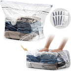 Cube Vacuum Storage Bags, 8 Pack Medium Size (25x19x11 inch), Vacuum Seal Bags for Clothing, Compression Packing for Clothes, Blankets, Baby Clothes, No Pump Needed