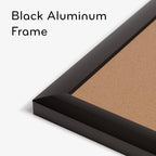 U Brands Cork Bulletin Board, 24" x 18", Black Aluminum Frame, Industrial Grade Pinning Surface