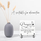 Prayer Changes Things Wooden Sign - 5" Prayer Quote Wooden Plaque With Metal Support - Funny Rustic Tabletop Bathroom, Toilet Room Decor - Housewarming Gifts For Family & Friends - A02