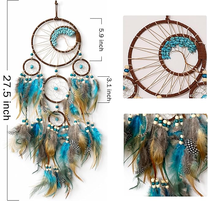Large Dream Catchers Boho Handmade Woven Ornament Dreamcatcher Wall Hanging for Bedroom Living Room Apartment Wedding Party Decor, Festival Blessing Gift (Tree of Life)